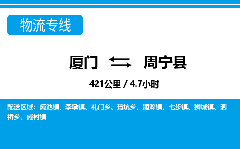 廈門到周寧縣物流公司-工廠貨物運輸專線-「保價運輸」